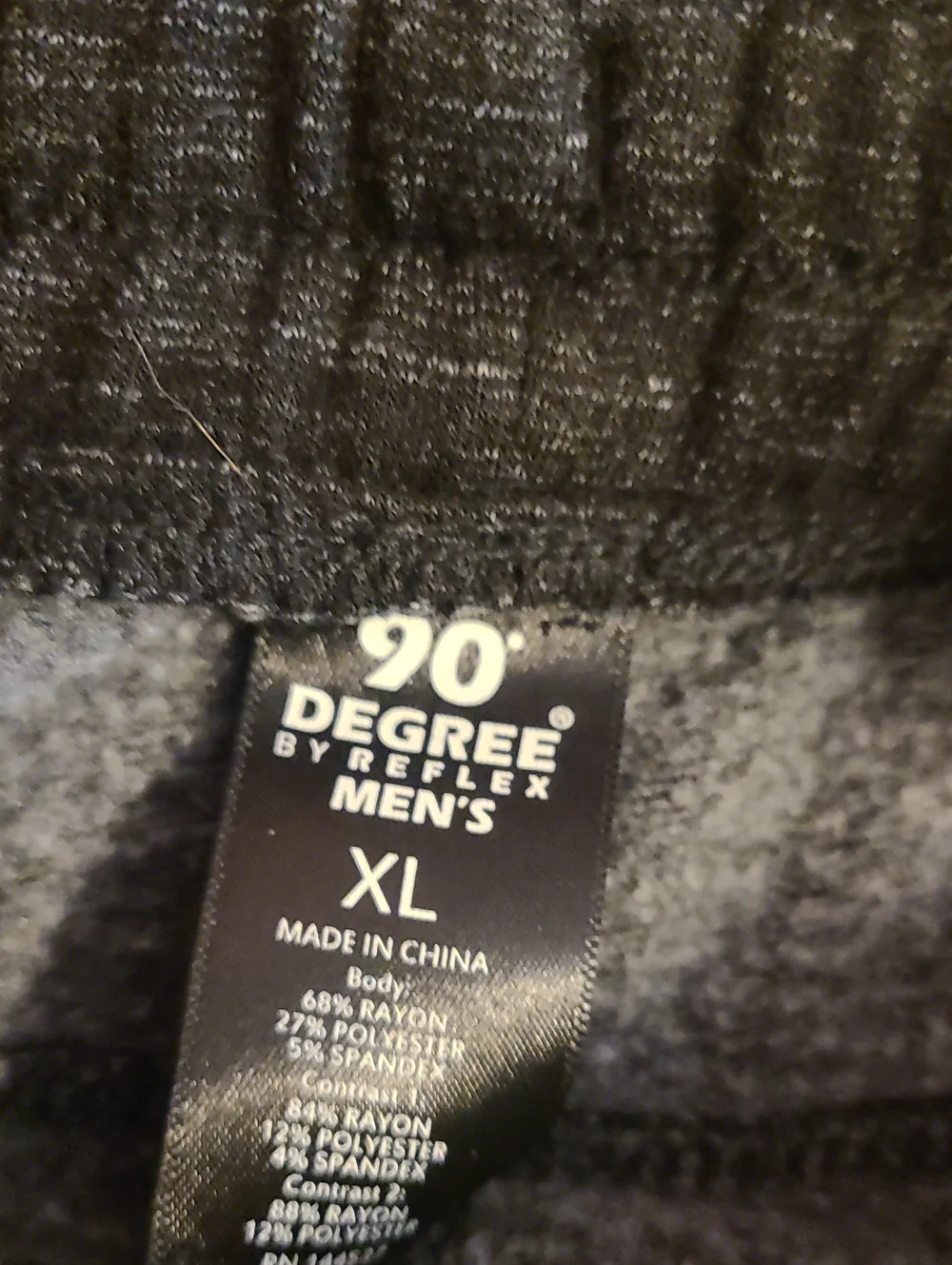 90 Degrees By Reflex Men's Black Jogger Pants with Drawstring Waist